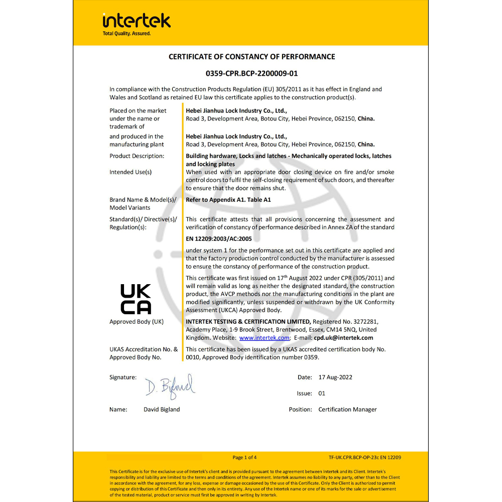 Brandschutztür-Hardware-Lieferant OEM Europe CE-zertifizierter Eintrag SUS304 Fire Proof 55 mm Dornmaß-Einsteckschloss-Set für den Projektbau