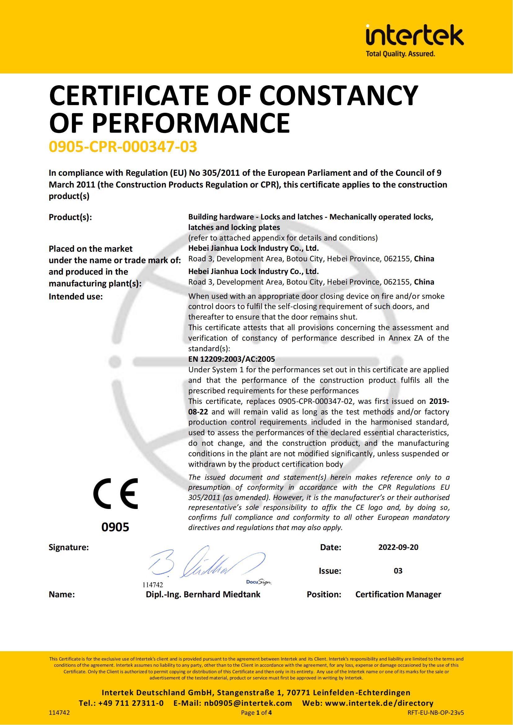 Edelstahl 304 CE-Zertifikat Brandschutz-Einstecktürschloss 